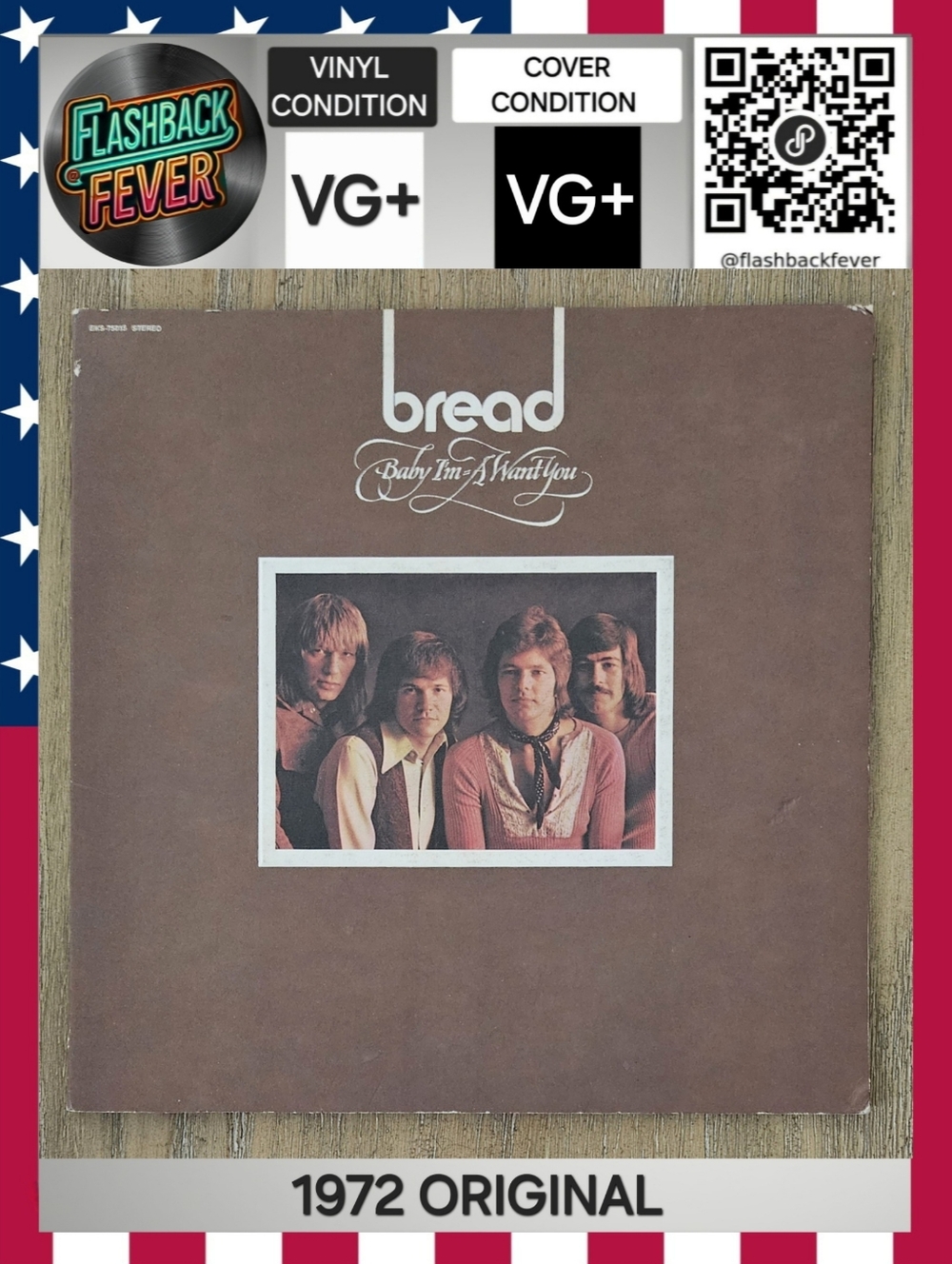 BREAD•Baby I'm-A Want You•Jan 1972 US Stereo (EKS-7) Terre Haute Pressing